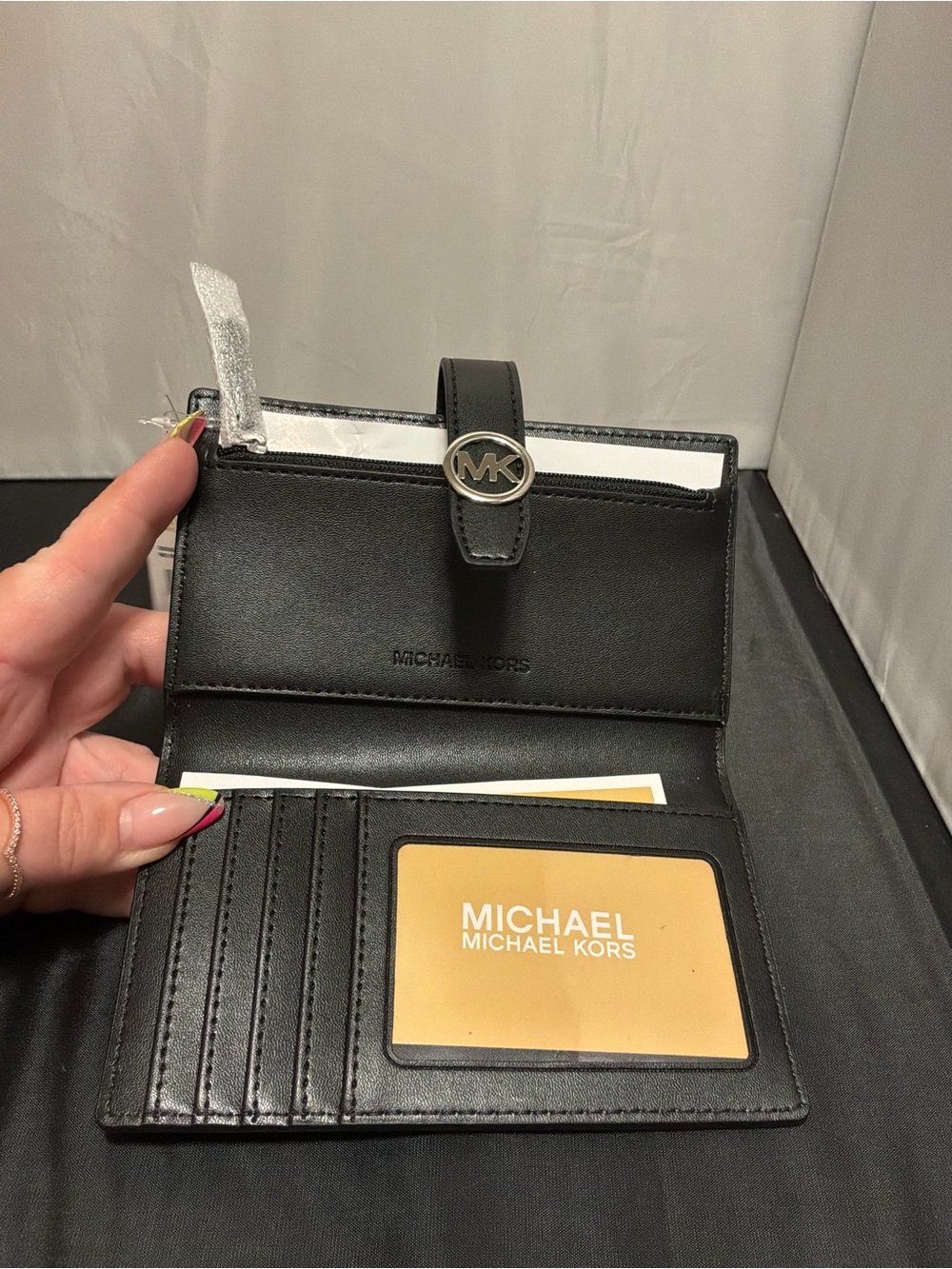 Michael Kors Black & White Zebra Print Card Case Wallet - Picture 5 of 5